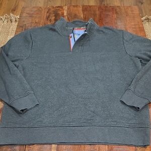 Orvis Men's Charcoal Quarter Zip-Up Sweatshirt Pullover